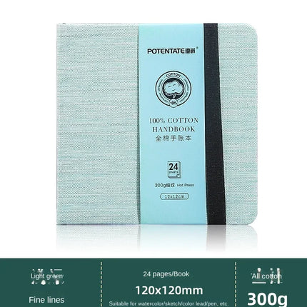 Square Cotton Watercolor Book 300g Organ Book Fabric Folding Hand Ledger Fine Lines Portable Sketch Color Lead Painting Book
