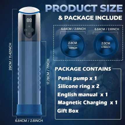 Powerful Electric Penis Vacuum Pump for Men Enlargement and Erection Support With LCD Display Adult Sex Toy for Men