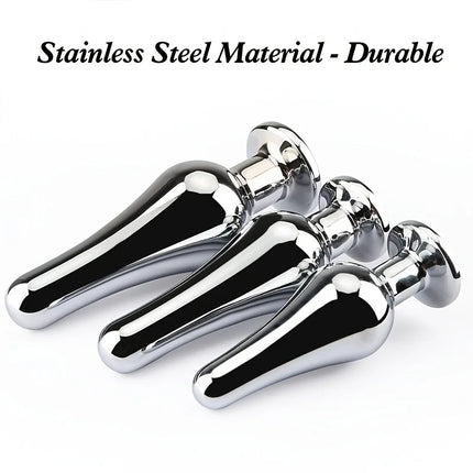 Tapered Anal Plug Anal Trainer Kit, Metal Jeweled, Fetish Jewelry Butt Plug Anal, Sex Toys Women Men Couples Lover