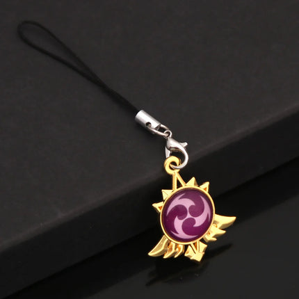 Game Genshin Impact Vision Keychain Luminous 7 Element Double Side Glass Pendant Eye Of Original Keyring Phone Charms Souvenir