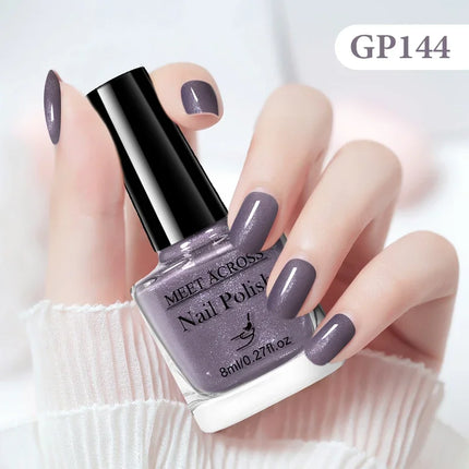 MEET ACROSS 8ml Glass Bottle Water-Based Peel Off Nail Polish Colorful Air Dry Nail Art Varnish Nails Manicure No Need Lamp