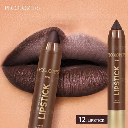 1PC Deep Brown Series-Matte Lip Liner and Lipstick-Waterproof, Sweat-proof, Long-lasting-Dual Use-Everyday Makeup-Easy-to-Apply