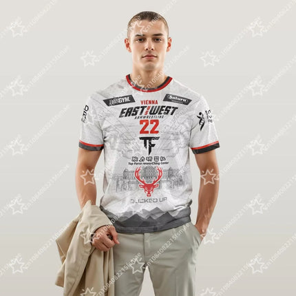 The East VS West Series 16 To 24 Armwrestling T-Shirt Atlantic City Sports Jersey Men's Breathable Quick Dry Fitness Gym Tee Top