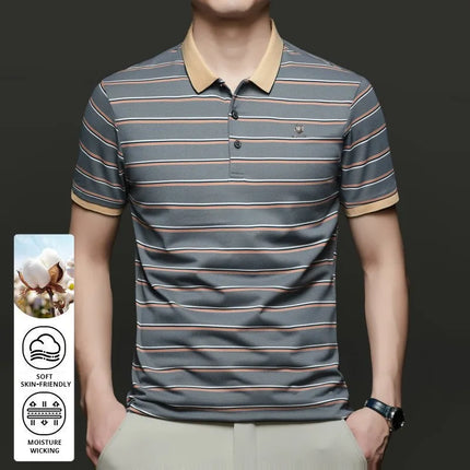 Top Grade New Summer Brand Stripped Designer Summer Collar Polo Shirts For Men Short Sleeve Casual Tops Fashions Men Clothing