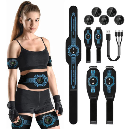 Smart EMS Ab Stimulation Belt - Rechargeable Muscle Toner for Home Gym Fitness & Body Contouring