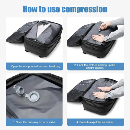 Travel Backpack Vacuum Compression Backpack Business Large Capacity School Backpack Expand Outdoor Hiking Backpack
