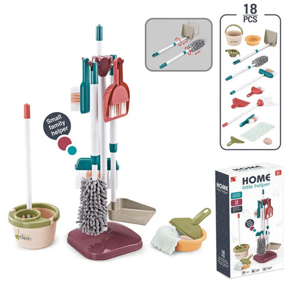 Pretend Play Cleaning Set and Sanitation Simulation Broom Vacuum Cleaner Tool Toy for Boys Girls Children's Cleaning Tool Toys