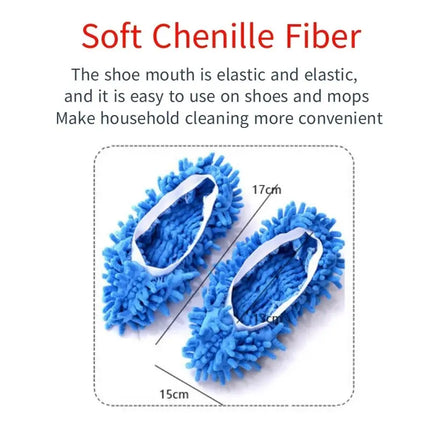 2pcs Dust Cleaner Grazing Slippers House Bathroom Floor Cleaning Mop Slipper Lazy Shoes Cover Chenille Duster Cloth