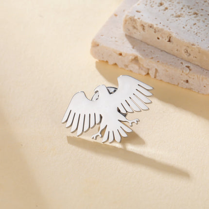 New Syria Eagle Brooch Stainless Steel Syrian Emblem Lapel Pin for Women Men Suit Shirt Badge Animal Accessories Gift