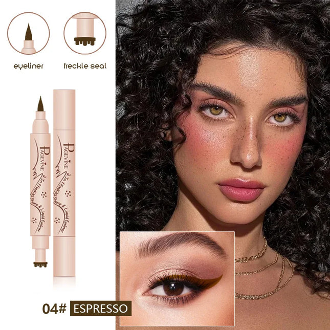 Double-end Freckles Stamp Pen Makeup 3-IN-1 Eyeliner Freckle Seal Waterproof Face Concealer Contour Natural Brown Freckle Makeup