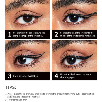 Waterproof Eyeliner Pen Matte Liquid Eyeliner 17H Long Wear Sweat Proof Smudgeproof Stain-free Ultra-fine Liquid Cosmetics