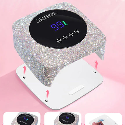 UV LED Nail Lamp For Nails 57LEDS Wireless Gel Polish Curing Lamp With Large Screen Professional Nail Equipment For Salon