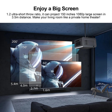 2026 new high definition intelligent Android projector home wall projection bedroom living room home theater projector