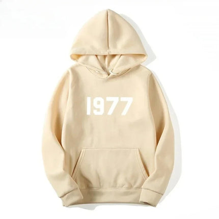 1977 Edition Trendy Hooded Sweatshirt - Popular Hip-Hop Streetwear - Simple Style - Intense Best-Selling Sporty Spring/Autumn