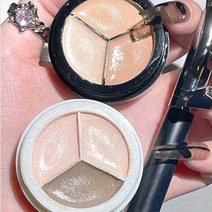 3Color Concealer Full Covers Dark Circles Acne Marks Spots Tear Furrows Concealer Cream Brighten Face Even Skin Color Foundation