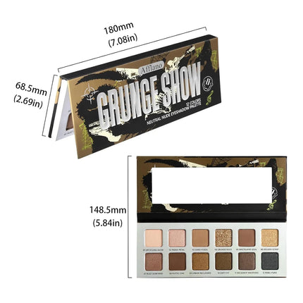 Afflano 12 Colors Eyeshadow Palette Powder Matte Shimmer Nude Beige Brown Natural Colors Highly Pigmented Blendable Eye Makeup