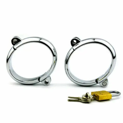 Metal Handcuffs Ankle Cuff with Chain Bondage Collar Restraint Shackles Set BDSM Handcuffs Steel Collars Sex Tool Toys
