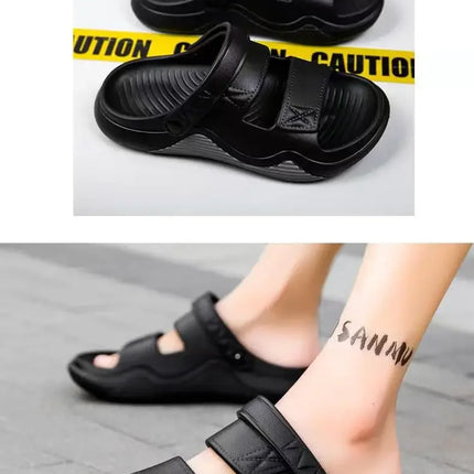 Men's Summer Outdoor Sandals Anti-Slip Beach Thick Bottom Color Block Soft Comfortable Sports Slippers PVC Material Leisure Styl