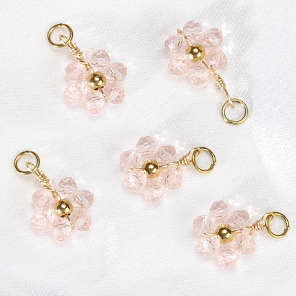 20pcs Stainless Steel Flower Imitation Pearl Beads Charms Pendants for Jewelry Making DIY Handmade Necklace Bracelet Accessories