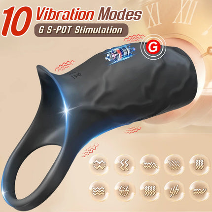 Vibrating Penis Sleeve Cock Ring Penis Ring Vibrator Penis Extender G Spot Stimulation Male Couples Adult Sex Toys for Men