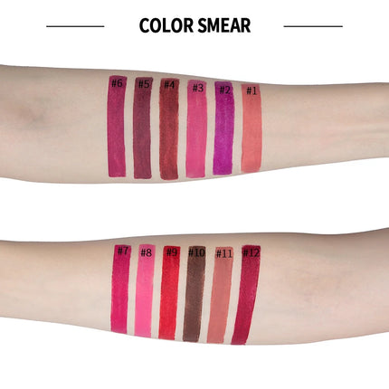 12 Colors Matte Lipstick Long Lasting High Pigment Velvet Soft Full Coverage Lip Makeup Nude Red Sexy Women Beauty Cosmetics