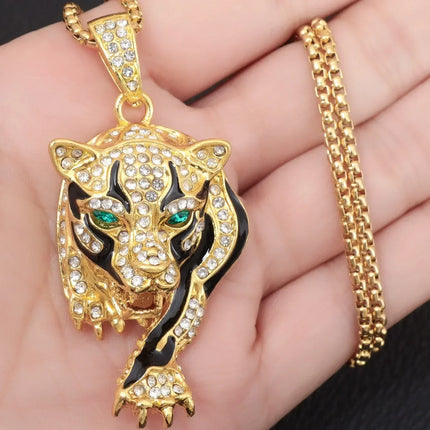 Hip Hop Iec Out Put Crystal Zirconia Dollar Sign Pendant Necklace Fashion Punk Cool Rock Rap Party Jewelry Accessories for Men
