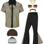 L / Chemise à carreaux à manches courtes + pantalon + accessoires
