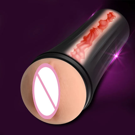 Male Masturbator Cup Adult Erotic Toys Realistic Rubber Vagina Penetration Soft Pocket Pussy Deep Throat Sexy Toys for Man 18+ ﻿