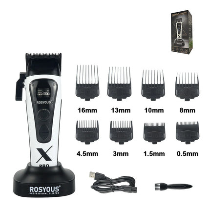 ROSYOUS RS-888C KM-1595 JC-10000 External Rotor Brushless Motor Men Electric Hair Clipper Kit 8000RPM Professional Hair Trimmer