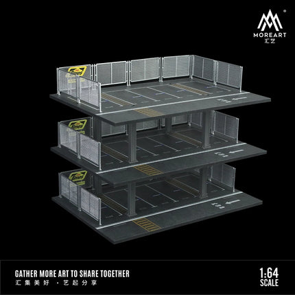 TimeMicro&MoreArt 1:64 Japanese three-storey parking building garage storage display scene - stock - fast delivery