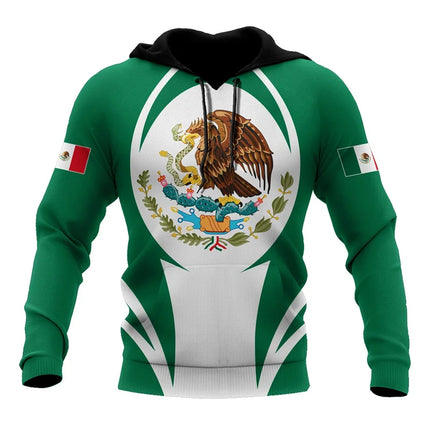 Mexico National Flag Print Hoodies For Men Fashion 3D Eagle Pattern New in Sweatshirts Hip Hop Harajuku Oversized Pullover Tops
