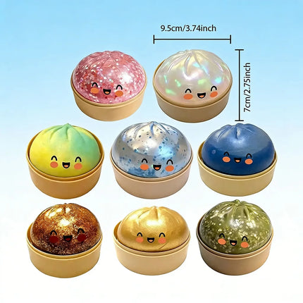 NEW Simulation Flash Dumpling Pressure Ball Slow Rebound Soft Pinch Decompression Baozi  modeling stress relief toy birthday Gif