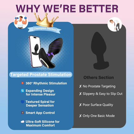 Anal Plug Vibrator App Control Massager Anal Toy Butt Plug Stimulator Masturbation Tools For Men And Women 18