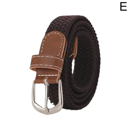 120-130cm Casual Knitted Pin Buckle Men Belt Woven Canvas Elastic Expandable Braided Stretch Belts For Women Jeans Female B D1g1