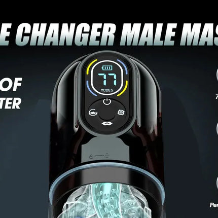 New LCD Automatic Male Mastubator Penis Pump With 7 Vibrating Rotating Thrusting & Licking Modes Pocket Pussy Sex Toys for Men