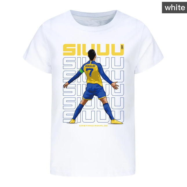 Summer Kid boy clothes Set Children Girls Football CR7 Star Printed T-shirts Topm Bottom Tracksuits