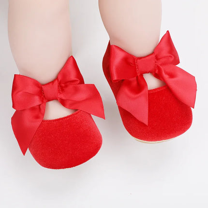 Spring and Autumn Baby Butterfly Knot Fashion Fluffy Princess Shoes 0-1 Year Old Baby Shoes Sneakers