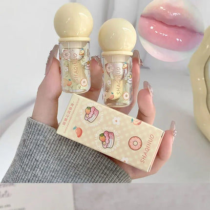 Shaoinuo Fruit-Flavored Lip Oil - Christmas Gift, Moisturizing and Nourishing, Long-Lasting, Non-Sticky and Glossy, Plumps Lips, Lip Balm Specifically for Students, Everyday Nude Makeup, Holiday Gift