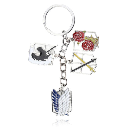Anime Attack On Titan Keychain Shingeki no Kyojin Scouting Legion Emblem Pendant Key Chain for Women Men Cosplay Jewelry Gift