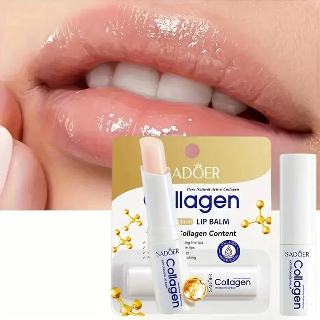 24pcs SADOER Collagen Lip Balm Moisturizing Anti Wrinkles Anti-aging Nourishing Hydrating Lipstick Lips Skin Care Products