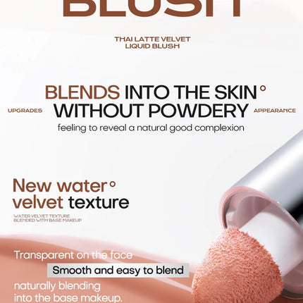Mistine Thai Latte Liquid Blush 7g Translucent Natural Blending Makeup Smooth Colour Retention Cosmetics 1 Piece