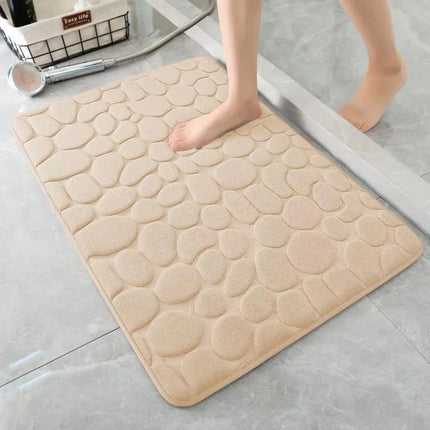 Tapis de bain antidérapant effet pavé Absorption d'eau Lavable Tapis de sol de baignoire Paillasson de douche Décoration de salle de bain