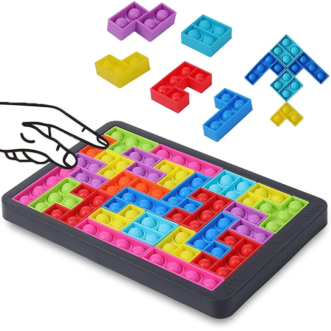 27-piece Jigsaw Russia Puzzle Block Pop Fidget Toy Anti-stress Pop It Push Bubble Sensory Toy Puzzle Board Educational Toy for Children