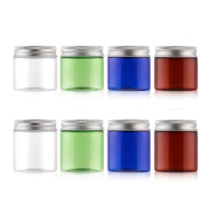 10/30/50pcs 50ml 80ml Travel Cosmetic Empty Bottle Clear/Brown/Blue Jar Pot Aluminum Cover Cream Eyeshadow Makeup Container Box