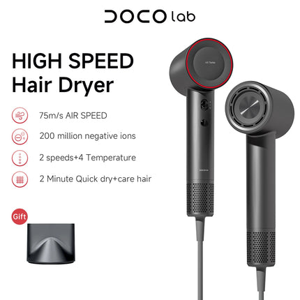 DOCO Hair Dryer High Speed 600 million Negative Ions Hair Care Professional Lightweight Home Travel Gift 110000 Rpm