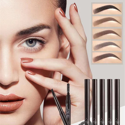 Double Ended Eyebrow Pencil Rotatable Triangle Eye Brow Pen Sweatproof Waterproof Smooth Lasting Beauty With Brush Makeup Tool