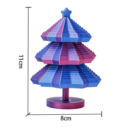 3D Printed Expanded Sensory Fidget Star,Easy-Grip Handles, Whirling Spiral Hexagon Spinner for Stress (Red and Blue,4.64in)