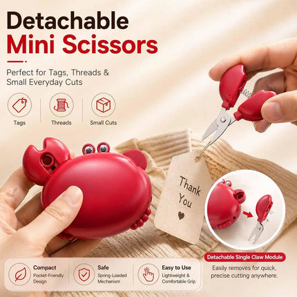 4-in-1 Crab Multifunctional Bottle Opener, Magnetic Fridge Magnet Kitchen Gadget with Scissors & Box Cutter, Creative Tool