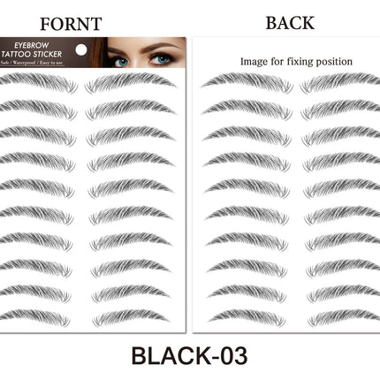 6D Hair-like Eyebrow Sticker Water-based Brow Tattoo Stickers Long Lasting Waterproof Nutural Enhancers False Eyebrows Cosmetics