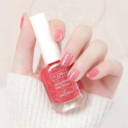 KUDAN Nail Polish Water-based 10ml No-bake Long-lasting Students Children Without Odor Can Tear Nail Art Manicure Tool